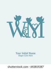 Initial name W M logo template vector