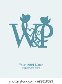 Initial name W P logo template vector