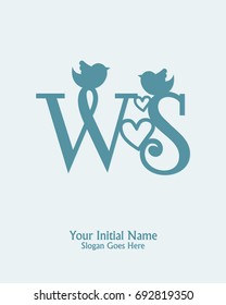 Initial name W S logo template vector