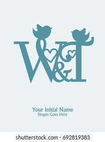 Initial name W T logo template vector