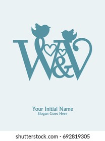 Initial name W V logo template vector