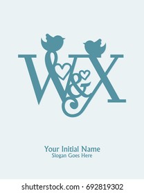 Initial name W X logo template vector