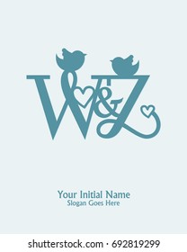 Initial name W Z logo template vector