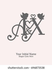 Initial name A X logo template vector