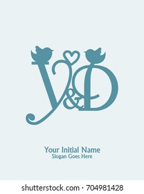 Initial name Y D logo template vector