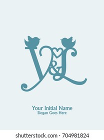 Initial name Y L logo template vector