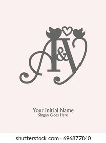 Initial name A Y logo template vector