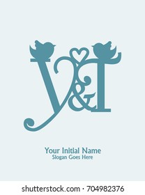 Initial name Y T logo template vector