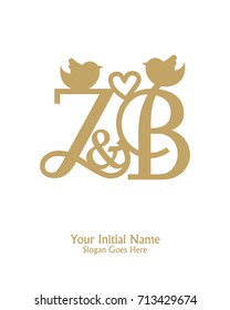 Initial name Z & B logo template vector