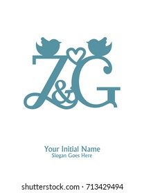 Initial name Z & G logo template vector