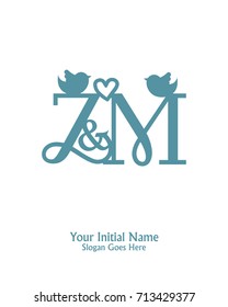 Initial name Z & M logo template vector