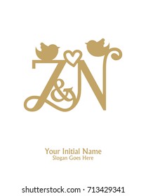 Initial name Z & N logo template vector