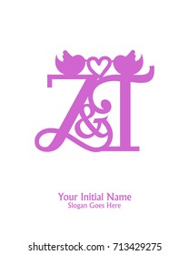 Initial name Z & T logo template vector