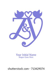 Initial name Z & Y logo template vector