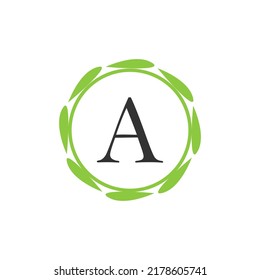 Initial Nature Leaf Letter Logo Design Stock Vector (Royalty Free ...
