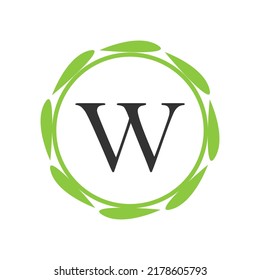 Initial nature leaf W letter Logo Design vector Template. Abstract Letter W logo Design