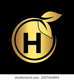 Initial nature Logo combine with letter H vector template