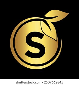 Initial nature Logo combine with letter S vector template