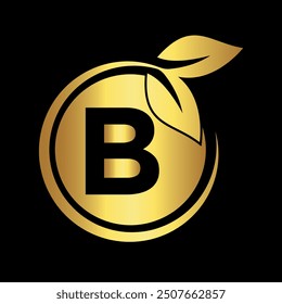 Logotipo de la naturaleza inicial combinado con la letra B Plantilla del Vector