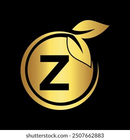 Logotipo de la naturaleza inicial combinado con la letra Z Plantilla del Vector
