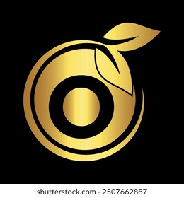 Initial nature Logo combine with letter O vector template