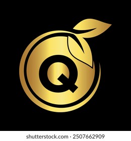 Initial nature Logo combine with letter Q vector template