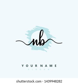 Initial NB beauty handwriting logo vector