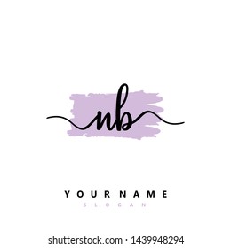 Initial NB beauty handwriting logo vector