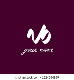 Initial nb handwriting logo template vector