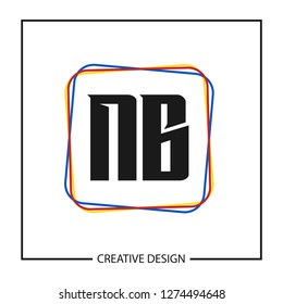 Initial NB Letter Logo Template Design