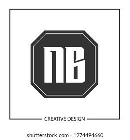Initial NB Letter Logo Template Design