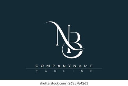 Initial NB Logo Design Vector. Elegant Monogram Logo Design with Decorative Elements and Typography