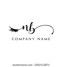 initial NB Logo lash logo eyelash vector modern symbols makeup