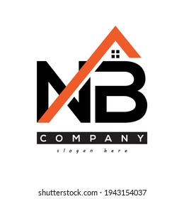initial NB real estate logo vector