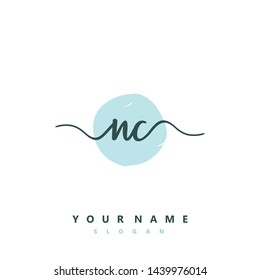 Initial NC beauty handwriting logo vector