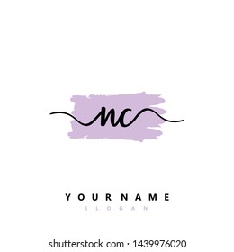 Initial NC beauty handwriting logo vector