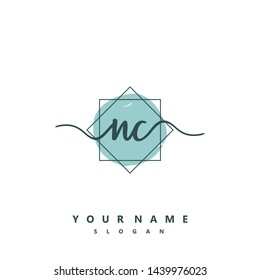 Initial NC beauty handwriting logo vector