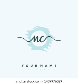 Initial NC beauty handwriting logo vector