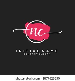 Initial NC beauty monogram and elegant logo design, handwriting logo of initial signature, wedding, fashion, floral and botanical with creative template.