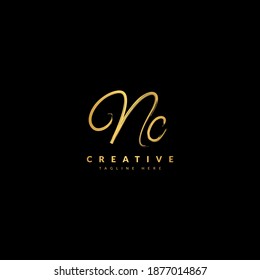 Initial NC handwritten signature logotype. Typography for company and business logo. Vector logo design.