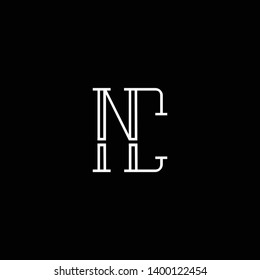 Initial NC letter logo design in black background