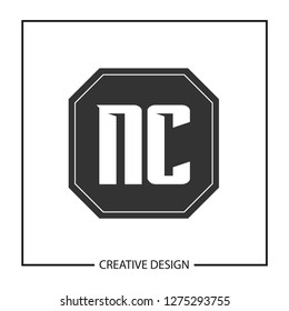 Initial NC Letter Logo Template Design