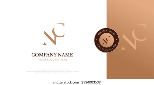 Initial NC Logo Design Vector