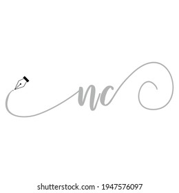 Initial NC logo handwriting business illustration fashion simple