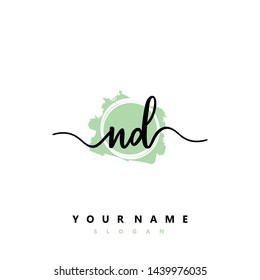 Initial ND beauty handwriting logo vector