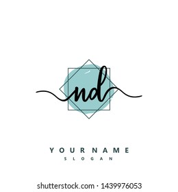 Initial ND beauty handwriting logo vector