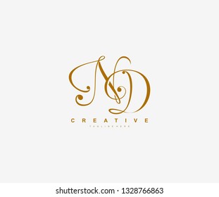 Initial ND Letter Linked Beauty Script Signature Logotype
