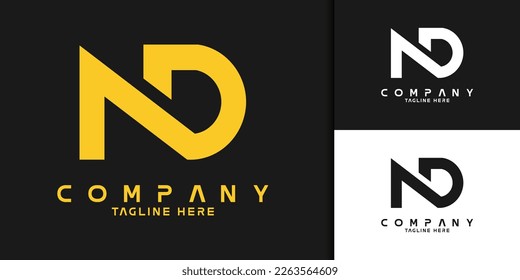 Initial ND logo design for company, business, and brand identity	