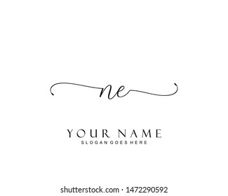 Initial NE beauty monogram and elegant logo design, handwriting logo of initial signature, wedding, fashion, floral and botanical with creative template.