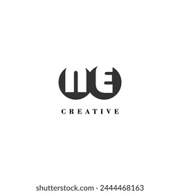 Initial NE company creative label trendy idea brand